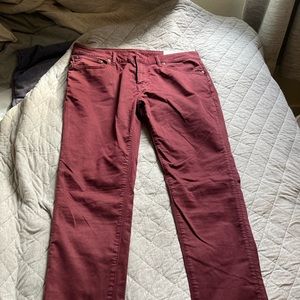 American Eagle Maroon Skinny Twill Pants